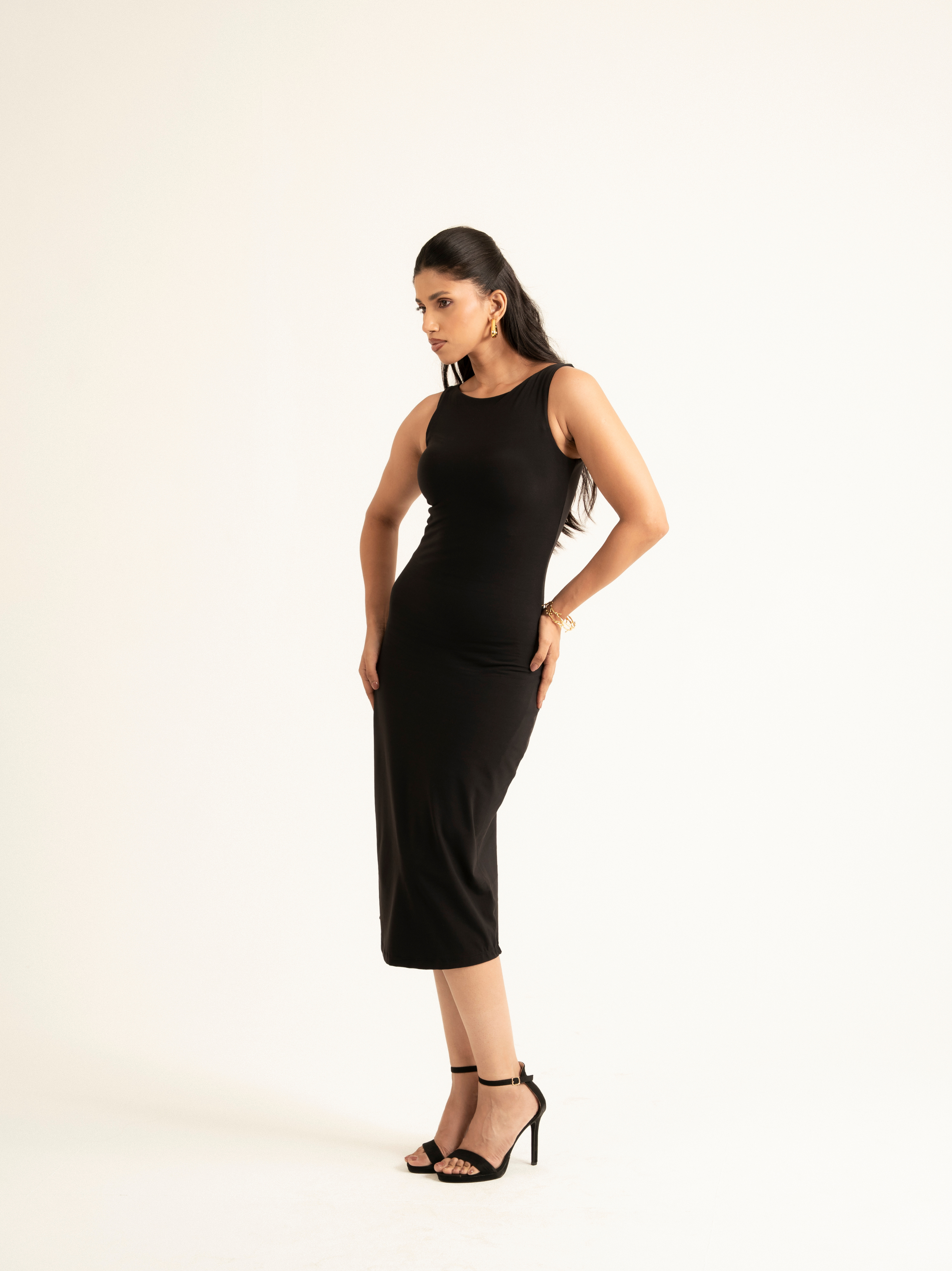 KAYSCULPT™ BOAT NECK MIDI DRESS WITH IN-BUILT SHAPEWEAR