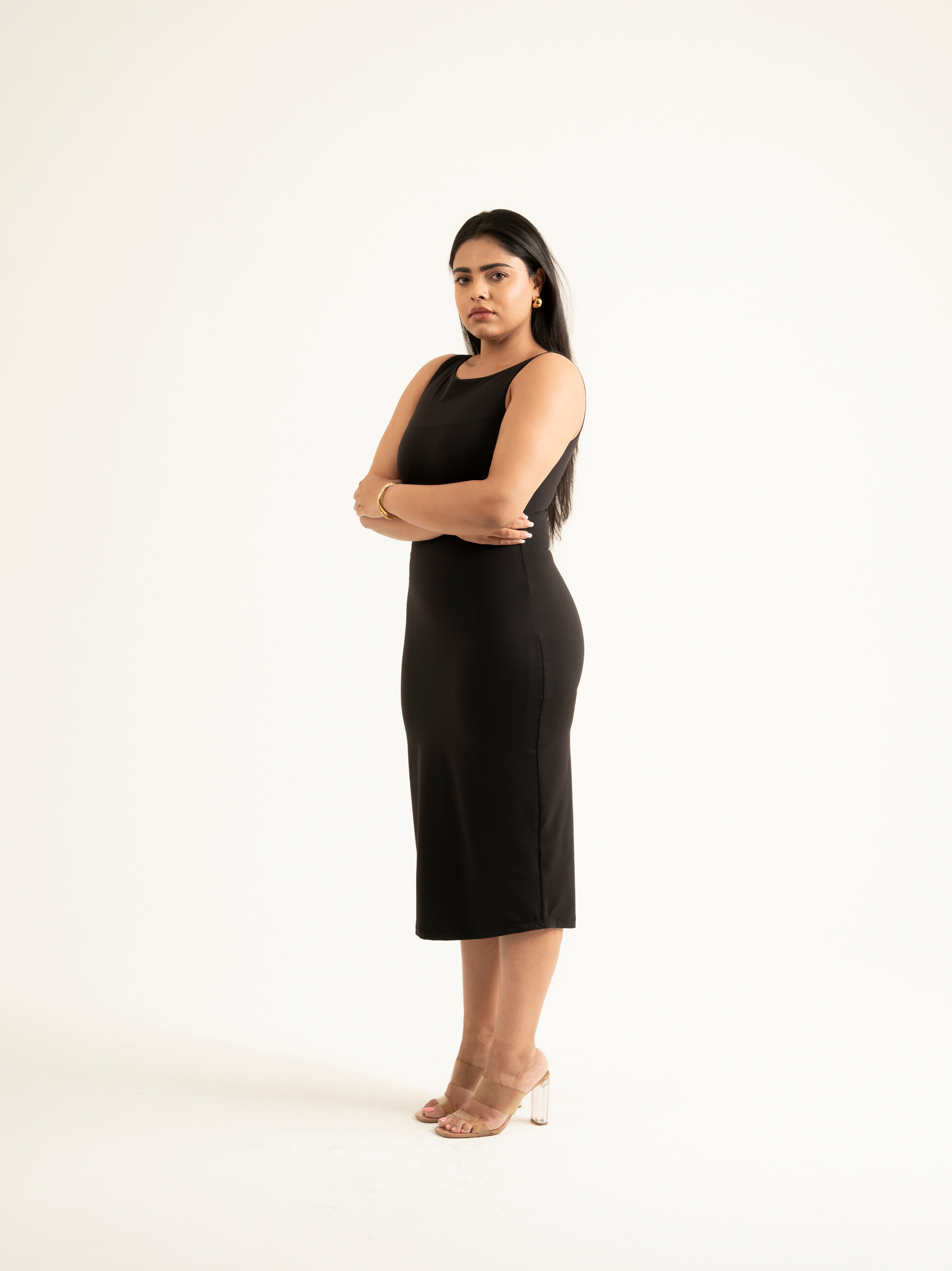 KAYSCULPT™ BOAT NECK MIDI DRESS WITH IN-BUILT SHAPEWEAR