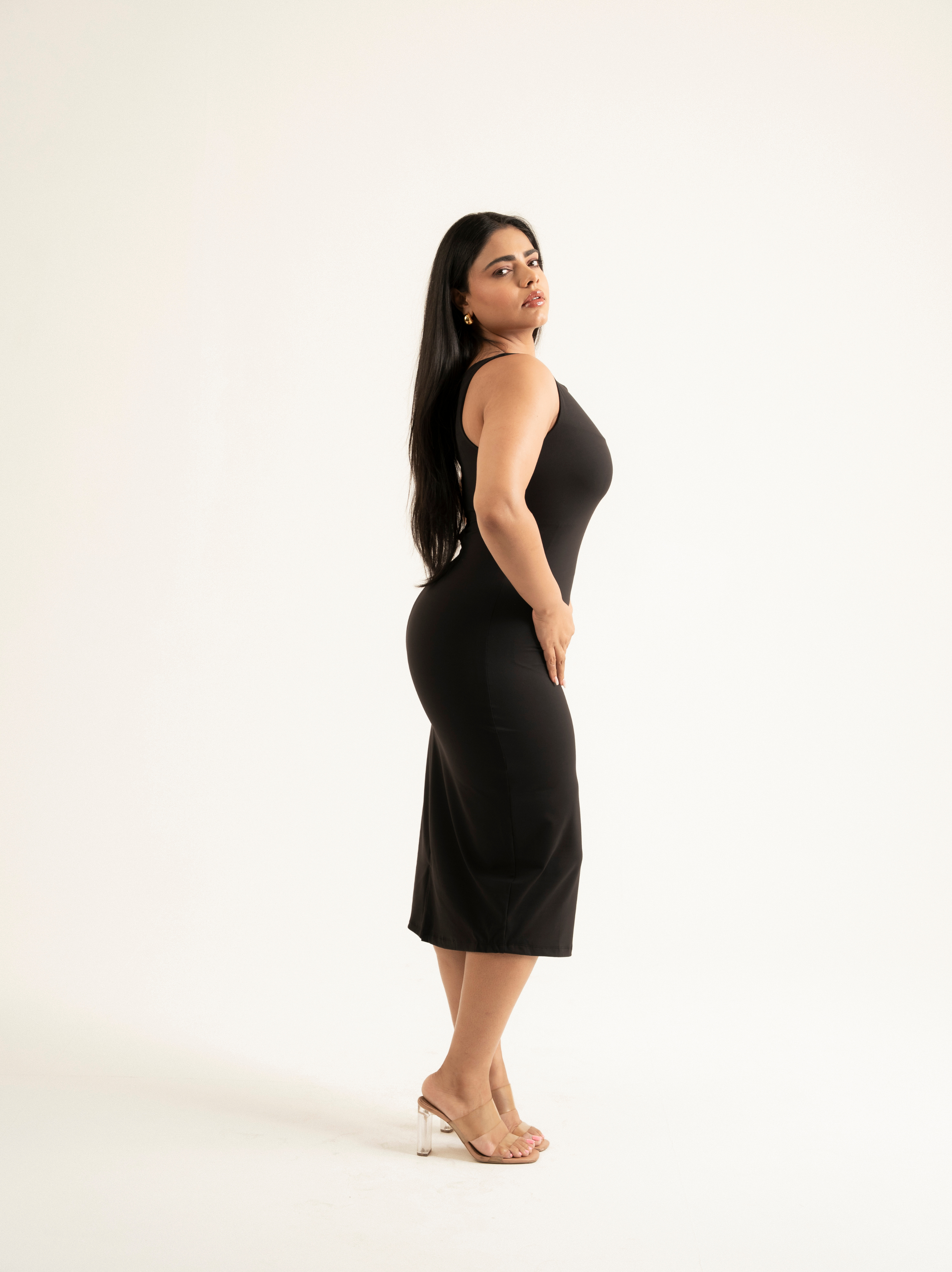 KAYSCULPT™ BOAT NECK MIDI DRESS WITH IN-BUILT SHAPEWEAR