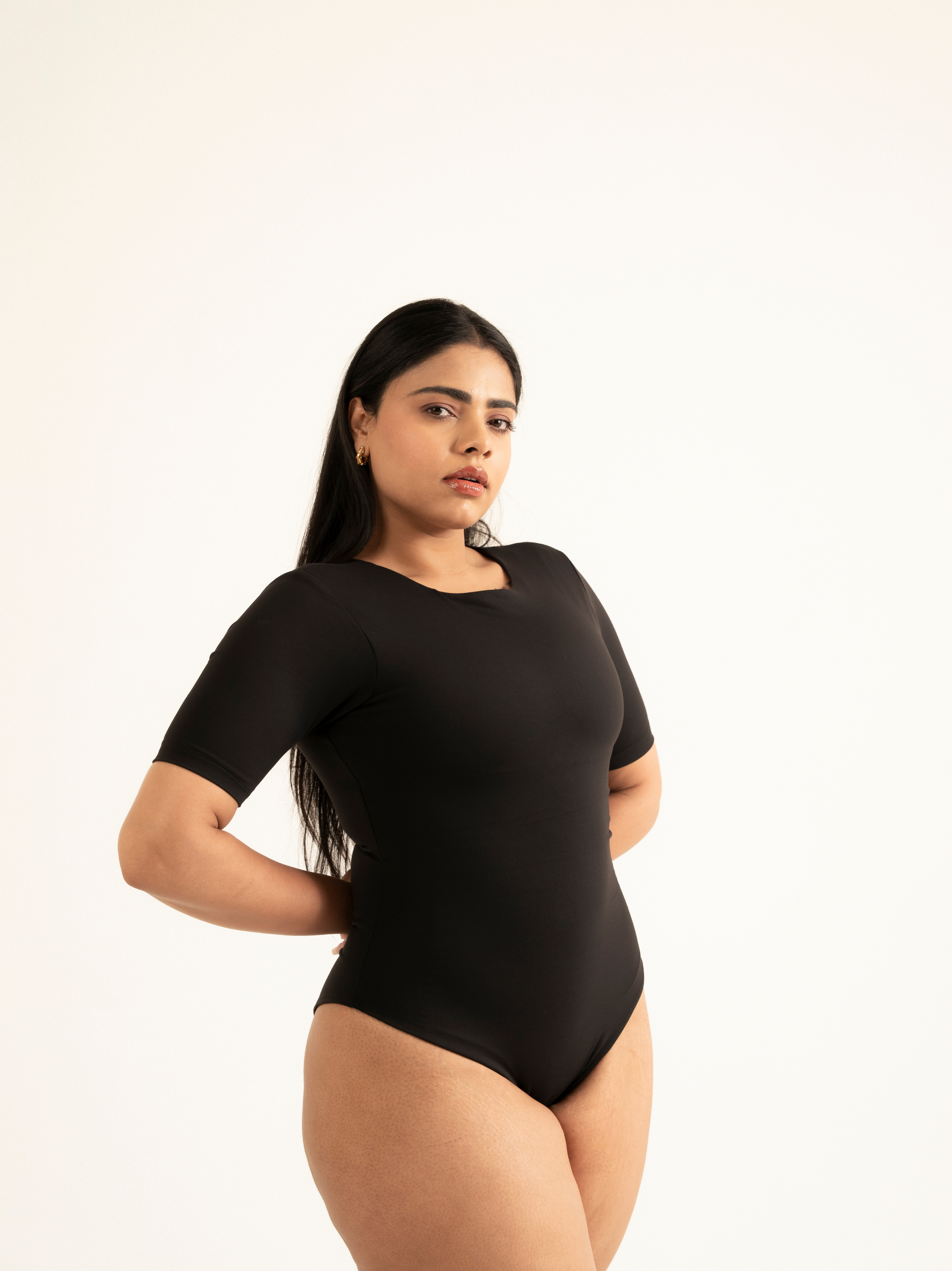 Combo: KAYSCULPT™ ADJUSTABLE BLACK BODYSUIT & HALF SLEEVES BLACK BODYSUIT WITH IN-BUILT SHAPEWEAR