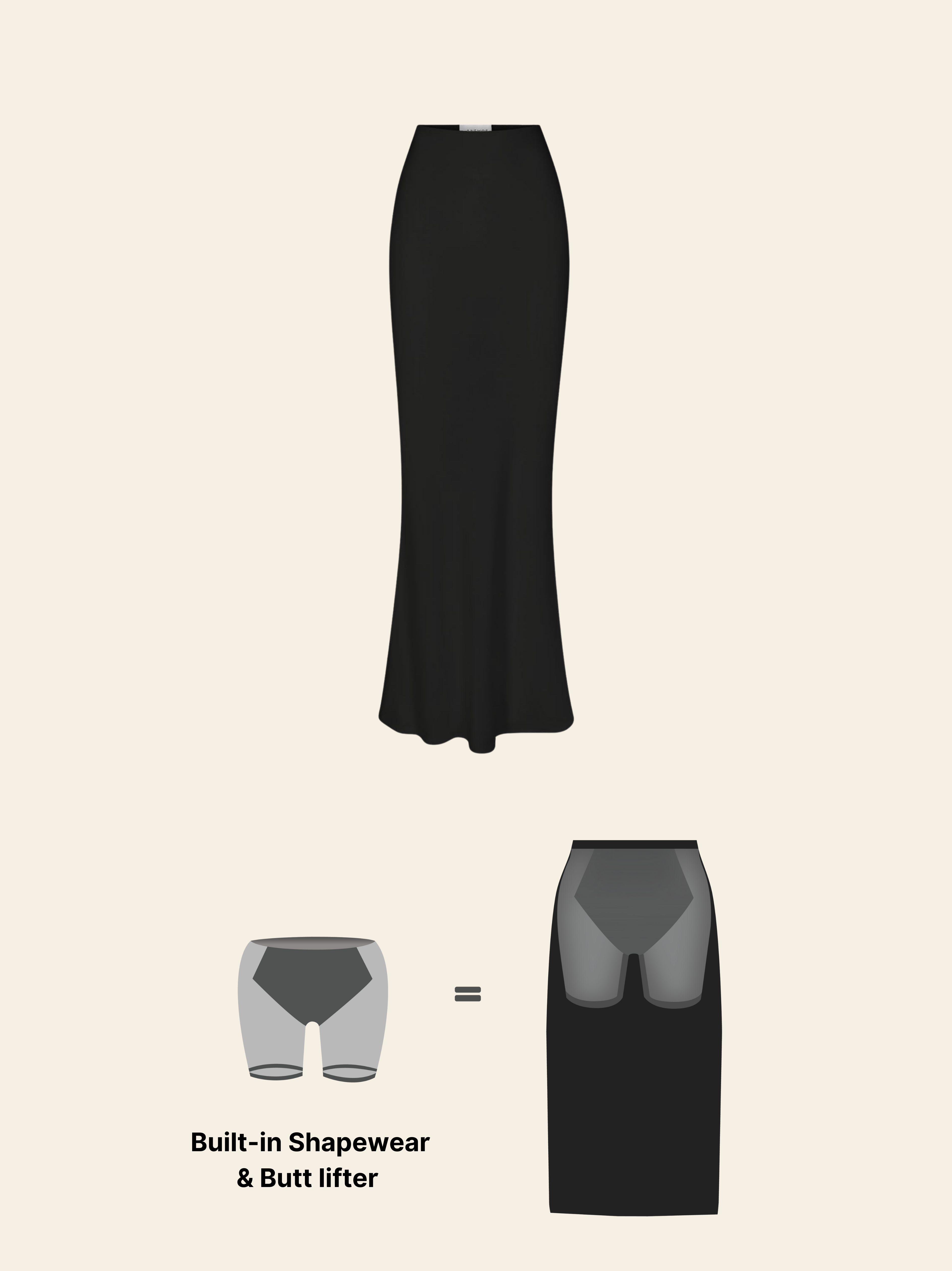 KAYSCULPT™ SHAPING SKIRT WITH IN-BUILT SHAPEWEAR