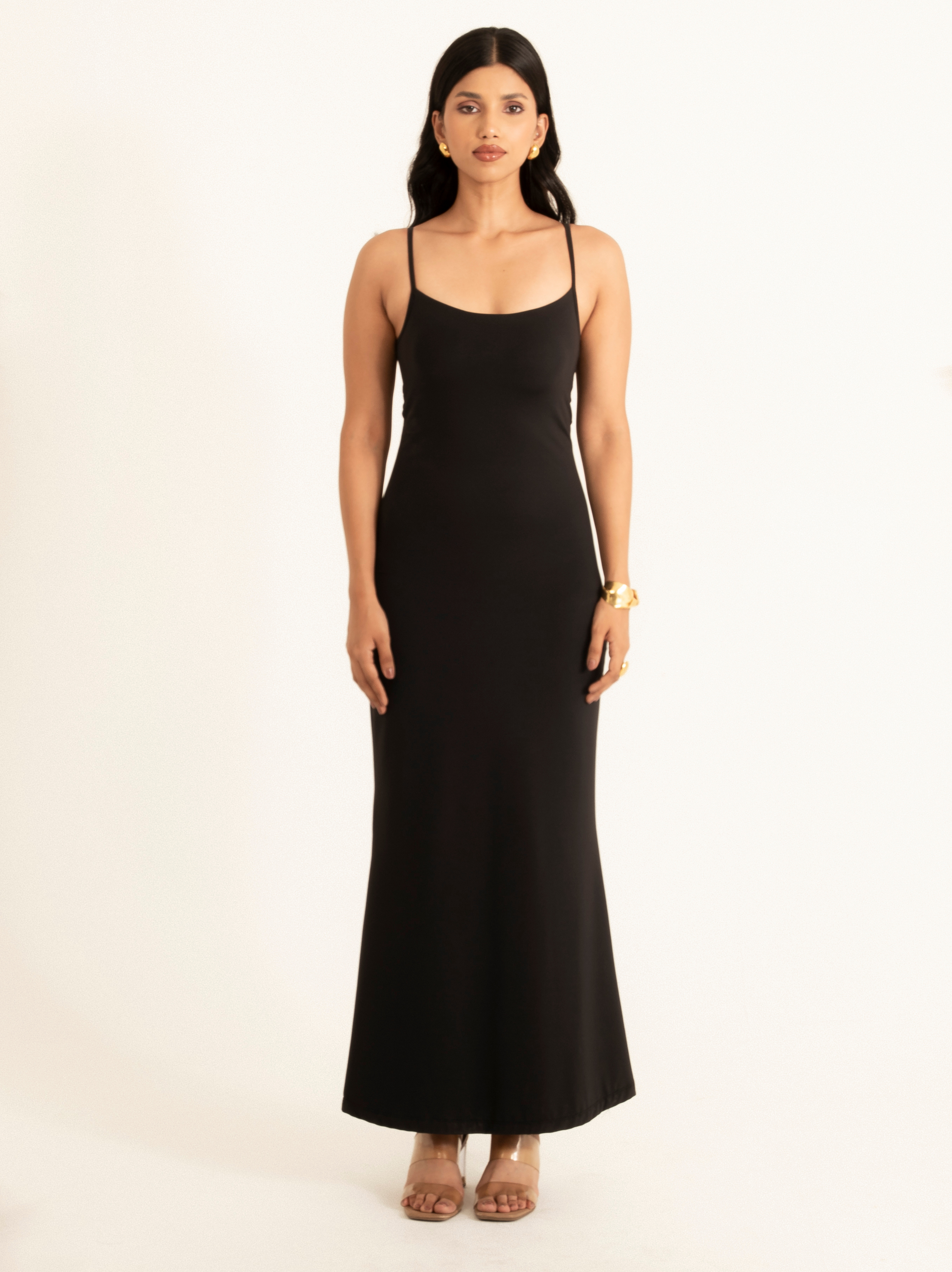 KAYSCULPT™ LONG BLACK DRESS  WITH IN-BUILT SHAPEWEAR