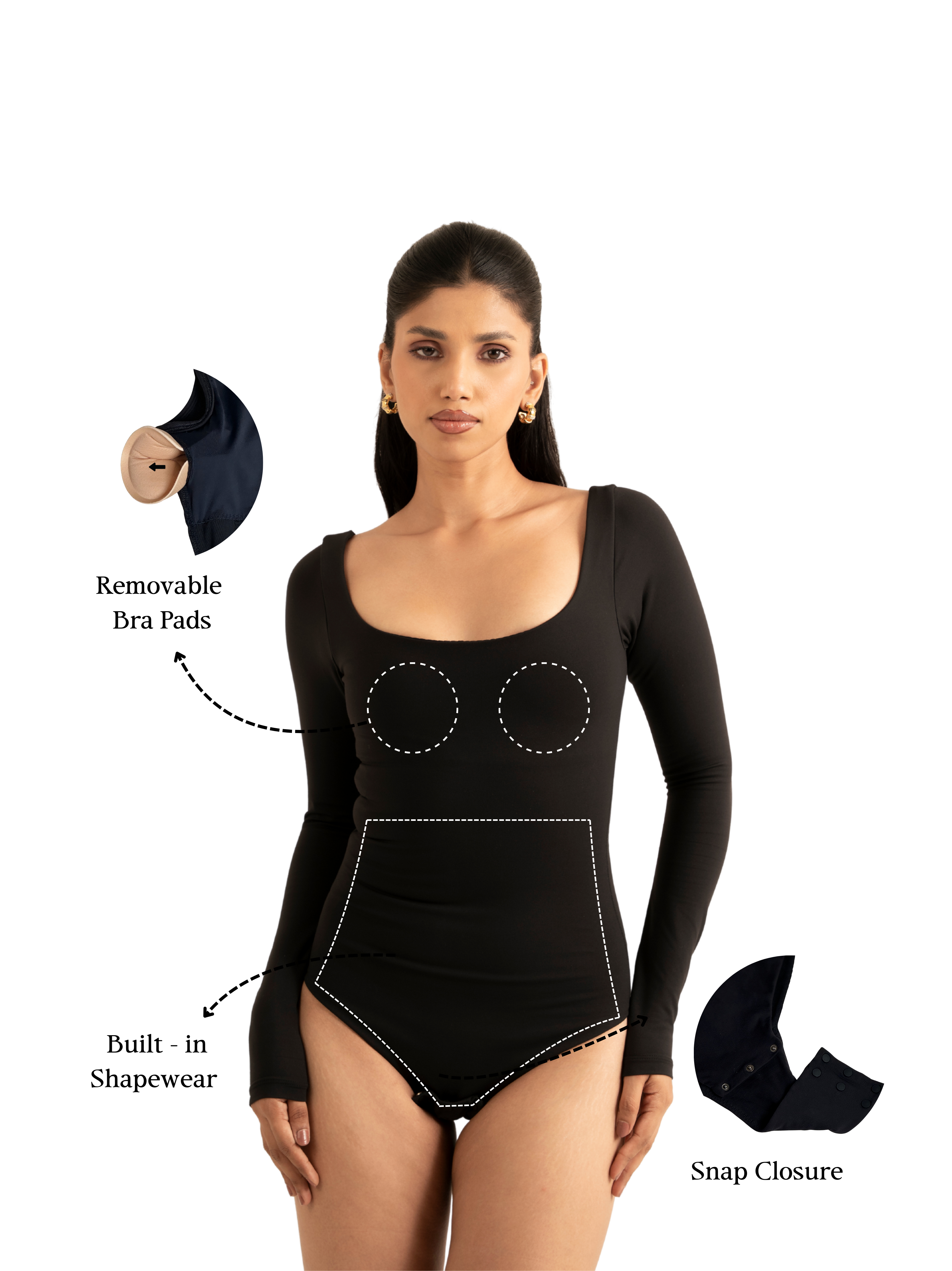 KAYSCULPT™ FULL SLEEVES BODYSUIT WITH IN-BUILT SHAPEWEAR