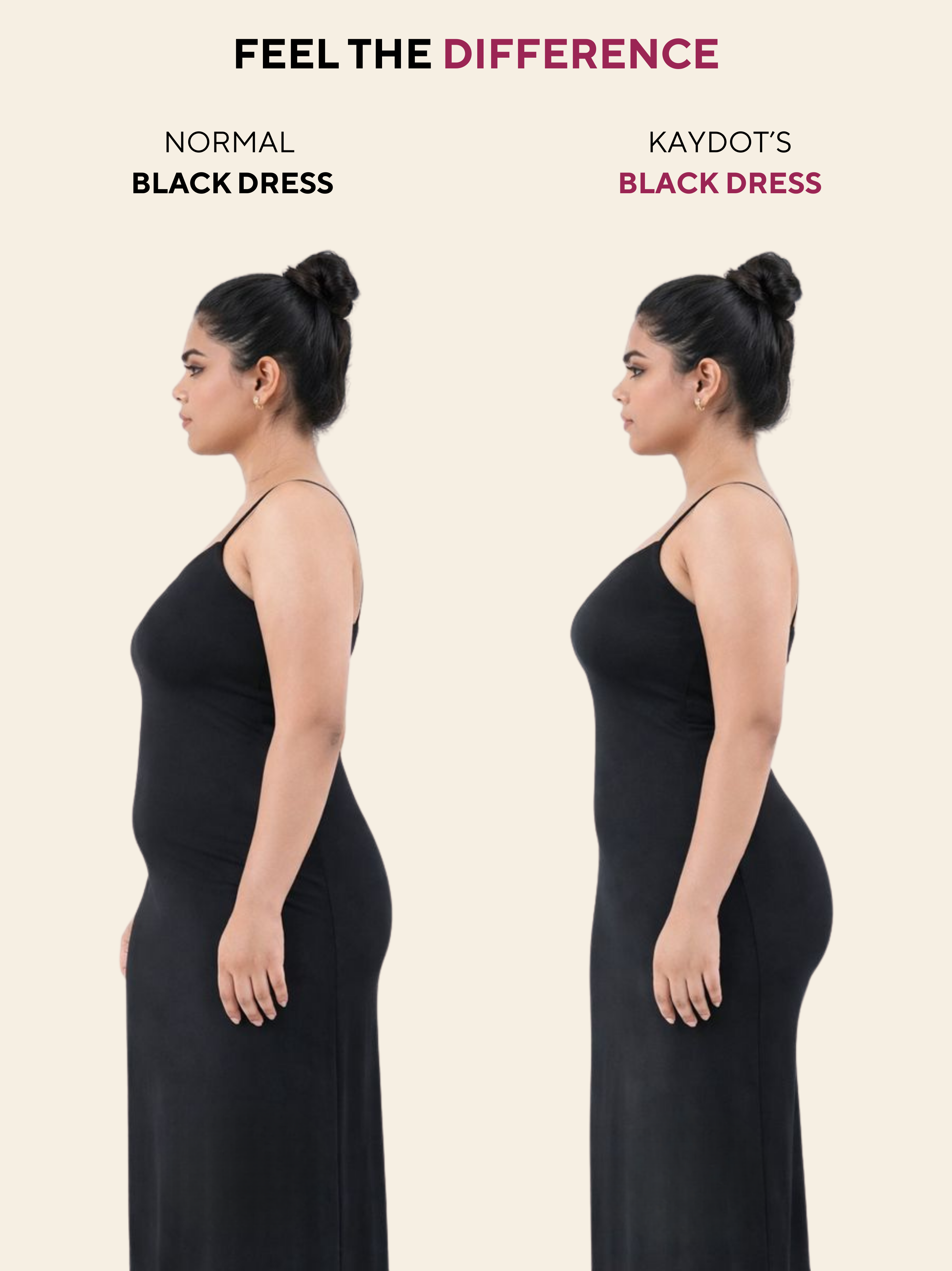 LONG BLACK BUILT-IN BRA DRESS